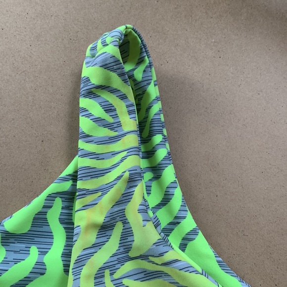 BLACKBOUGH Neon Print One Shoulder front Tie Bikini top - Picture 5 of 8